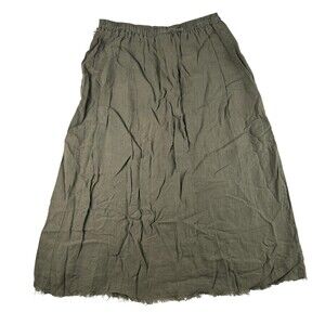 Vtg Match Point Skirt Womens Medium Linen Long Ruffle Asymmetrical Hem Boho USA